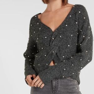 NWT Express embellished twist sweater